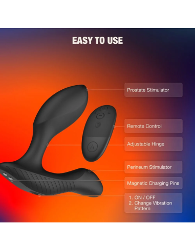 ARCWAVE PERK MASAJEADOR PROSTATICO VIBRADOR CON DOBLE MOTOR Y CONTROL REMOTO NEGRO
