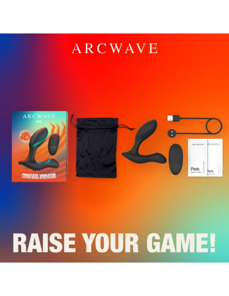 ARCWAVE PERK MASAJEADOR PROSTATICO VIBRADOR CON DOBLE MOTOR Y CONTROL REMOTO NEGRO