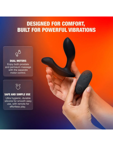 ARCWAVE PERK MASAJEADOR PROSTATICO VIBRADOR CON DOBLE MOTOR Y CONTROL REMOTO NEGRO