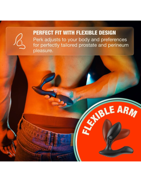 ARCWAVE PERK MASAJEADOR PROSTATICO VIBRADOR CON DOBLE MOTOR Y CONTROL REMOTO NEGRO