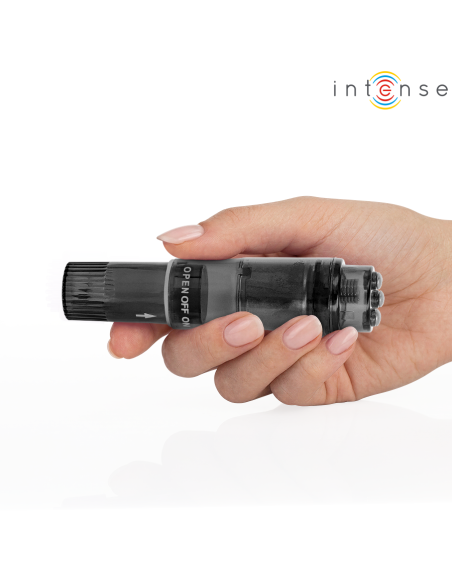 INTENSE KURT MINI MASAJEADOR CON 4 CABEZALES INTERCAMBIABLES NEGRO