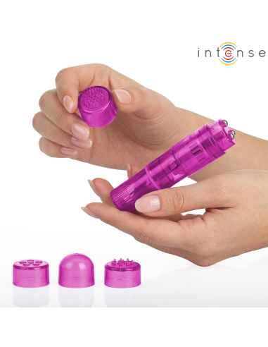 INTENSE KURT MINI MASAJEADOR CON 4 CABEZALES INTERCAMBIABLES ROSA