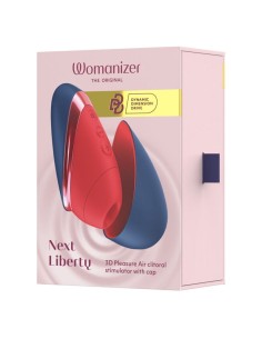 WOMANIZER NEXT LIBERTY ESTIMULADOR DE CLATORIS 3D PLEASURE AIR AZUL ROJO 2