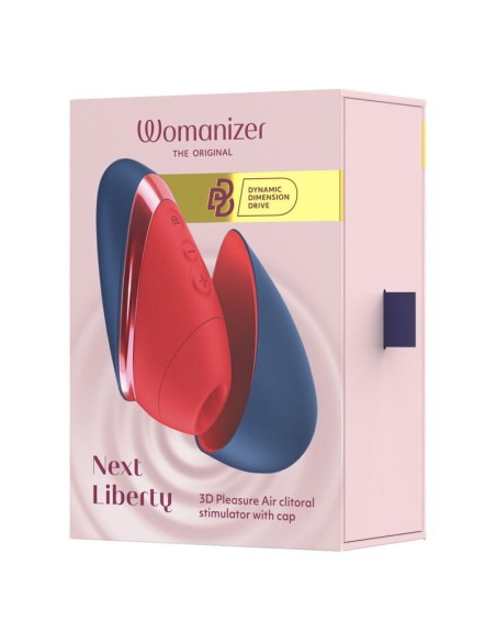 WOMANIZER NEXT LIBERTY ESTIMULADOR DE CLATORIS 3D PLEASURE AIR AZUL ROJO