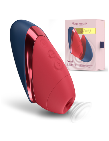 WOMANIZER NEXT LIBERTY ESTIMULADOR DE CLATORIS 3D PLEASURE AIR AZUL ROJO