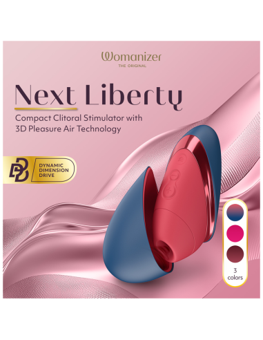WOMANIZER NEXT LIBERTY ESTIMULADOR DE CLATORIS 3D PLEASURE AIR AZUL ROJO