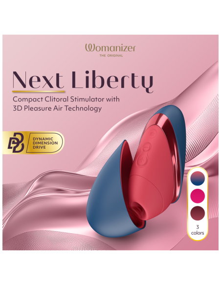 WOMANIZER NEXT LIBERTY ESTIMULADOR DE CLATORIS 3D PLEASURE AIR AZUL ROJO