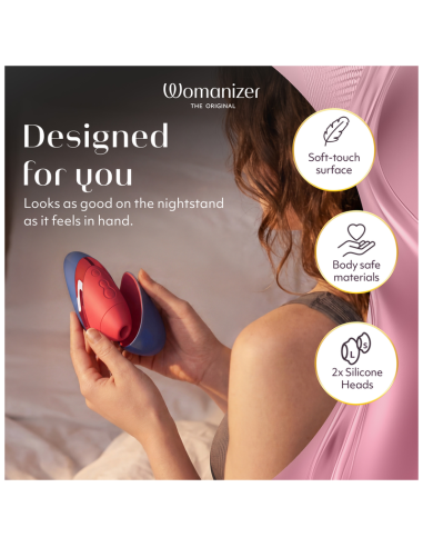 WOMANIZER NEXT LIBERTY ESTIMULADOR DE CLATORIS 3D PLEASURE AIR AZUL ROJO