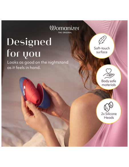 WOMANIZER NEXT LIBERTY ESTIMULADOR DE CLATORIS 3D PLEASURE AIR AZUL ROJO