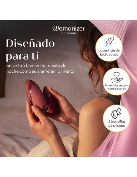 WOMANIZER NEXT ESTIMULADOR DE CLATORIS POR SUCCIAN 14 NIVELES BURDEOS