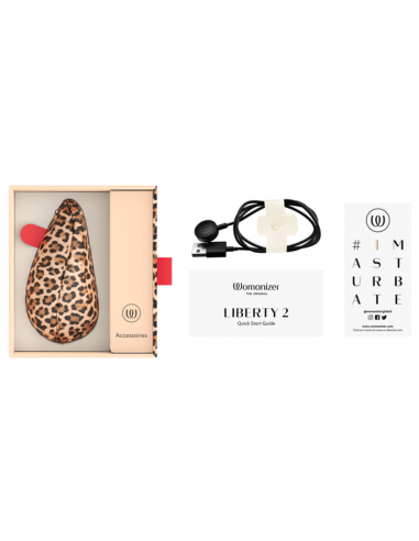 WOMANIZER LIBERTY 2 ESTIMULADOR DE CLATORIS POR SUCCIAN 8 NIVELES ESTAMPADO DE LEOPARDO