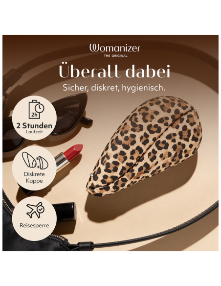 WOMANIZER LIBERTY 2 ESTIMULADOR DE CLATORIS POR SUCCIAN 8 NIVELES ESTAMPADO DE LEOPARDO