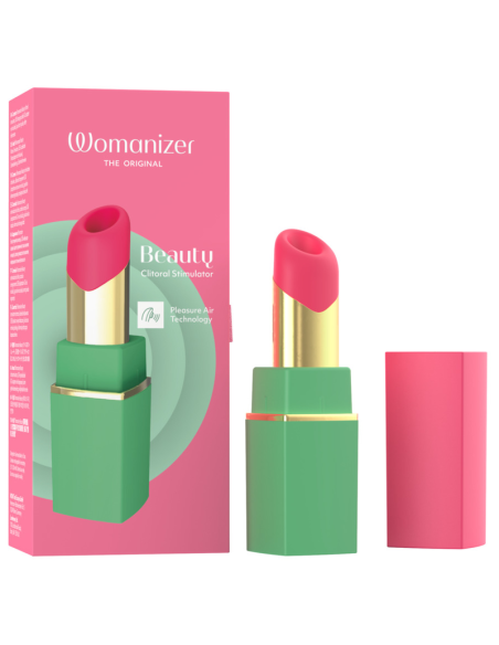 WOMANIZER BEAUTY ESTIMULADOR DE CLATORIS POR SUCCIAN 6 NIVELES VERDE Y ROSA