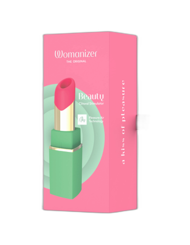 WOMANIZER BEAUTY ESTIMULADOR DE CLATORIS POR SUCCIAN 6 NIVELES VERDE Y ROSA