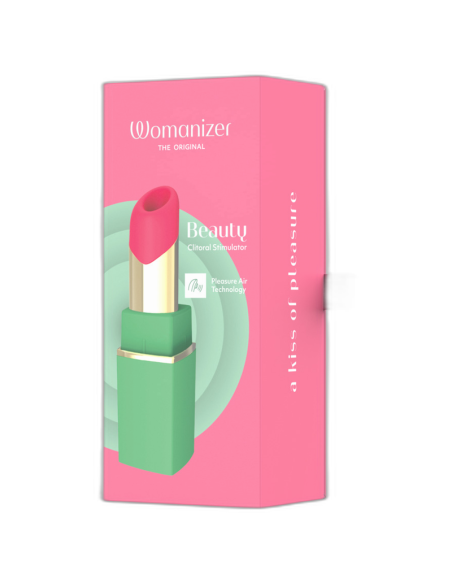 WOMANIZER BEAUTY ESTIMULADOR DE CLATORIS POR SUCCIAN 6 NIVELES VERDE Y ROSA
