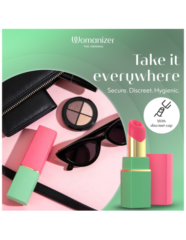 WOMANIZER BEAUTY ESTIMULADOR DE CLATORIS POR SUCCIAN 6 NIVELES VERDE Y ROSA