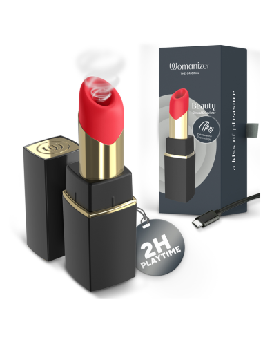 WOMANIZER BEAUTY ESTIMULADOR DE CLATORIS POR SUCCIAN 6 NIVELES NEGRO Y DORADO