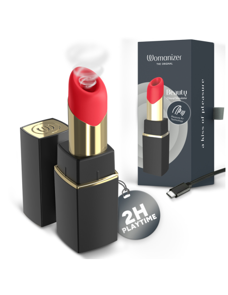 WOMANIZER BEAUTY ESTIMULADOR DE CLATORIS POR SUCCIAN 6 NIVELES NEGRO Y DORADO