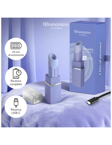 WOMANIZER BEAUTY ESTIMULADOR DE CLATORIS POR SUCCIAN 6 NIVELES LILA