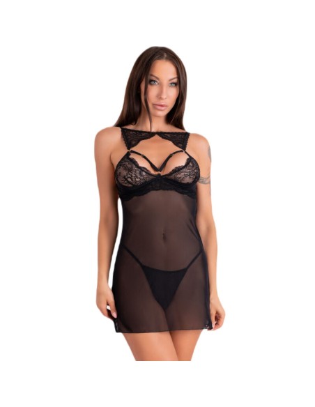 LIVCO CORSETTI FASHION KROLINA LC 90734 CHEMISE TANGA NEGRO L XL
