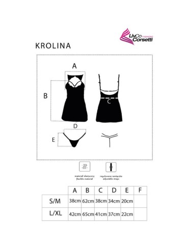 LIVCO CORSETTI FASHION KROLINA LC 90734 CHEMISE TANGA NEGRO L XL