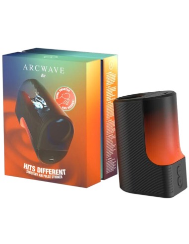 ARCWAVE AIR MASTURBADOR MASCULINO ELASTICO CON PULSOS DE AIRE Y 6 INTENSIDADES NEGRO