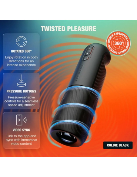 ARCWAVE ORBIT MASTURBADOR MASCULINO GIRATORIO 360A CON CONTROL MEDIANTE APLICACIAN NEGRO