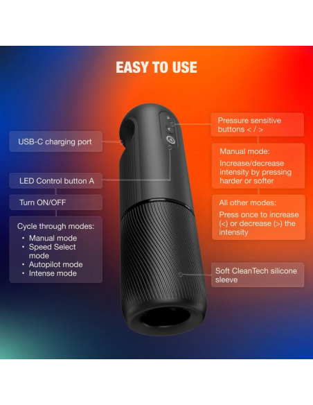 ARCWAVE ORBIT MASTURBADOR MASCULINO GIRATORIO 360A CON CONTROL MEDIANTE APLICACIAN NEGRO