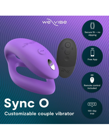 WE VIBE SYNC O VIBRADOR PARA PAREJAS CON ESTIMULACIAN ENVOLVENTE PARPURA CLARO