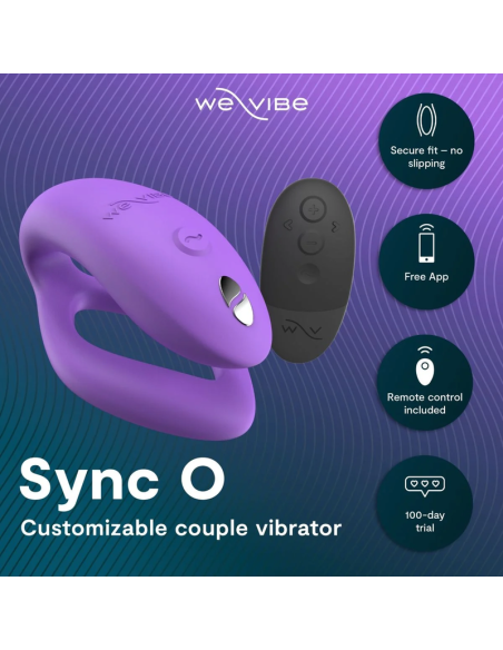 WE VIBE SYNC O VIBRADOR PARA PAREJAS CON ESTIMULACIAN ENVOLVENTE PARPURA CLARO