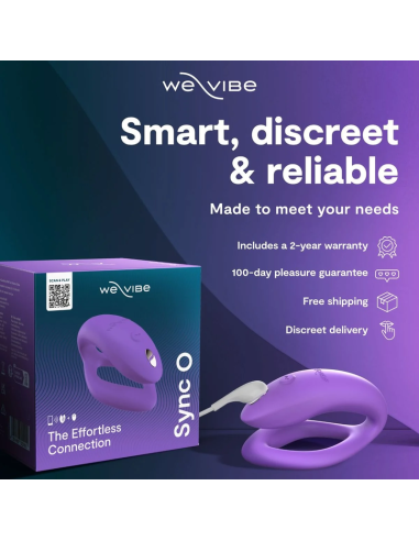 WE VIBE SYNC O VIBRADOR PARA PAREJAS CON ESTIMULACIAN ENVOLVENTE PARPURA CLARO