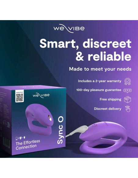 WE VIBE SYNC O VIBRADOR PARA PAREJAS CON ESTIMULACIAN ENVOLVENTE PARPURA CLARO