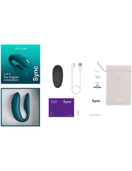 WE VIBE SYNC 2 VIBRADOR AJUSTABLE PARA PAREJAS VERDE TERCIOPELO