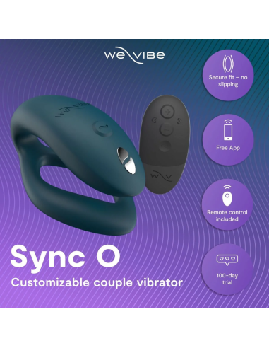 WE VIBE SYNC 2 VIBRADOR AJUSTABLE PARA PAREJAS VERDE TERCIOPELO
