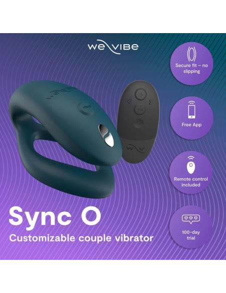 WE VIBE SYNC 2 VIBRADOR AJUSTABLE PARA PAREJAS VERDE TERCIOPELO