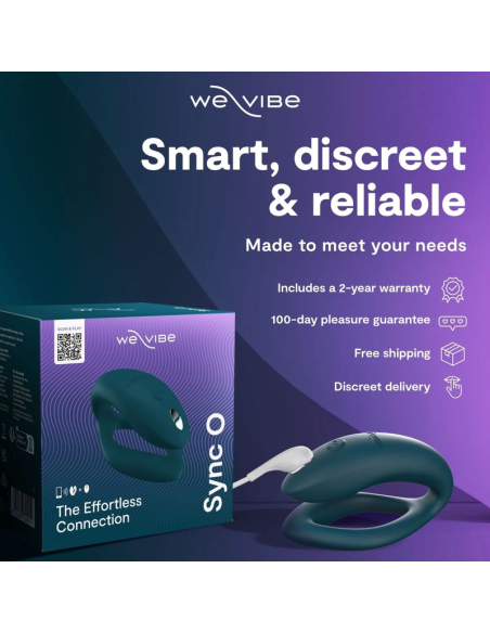WE VIBE SYNC 2 VIBRADOR AJUSTABLE PARA PAREJAS VERDE TERCIOPELO
