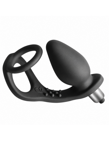 ROCKS OFF RO ZEN ESTIMULADOR PROSTATICO VIBRADOR CON DOBLE ANILLO 7 VELOCIDADES NEGRO