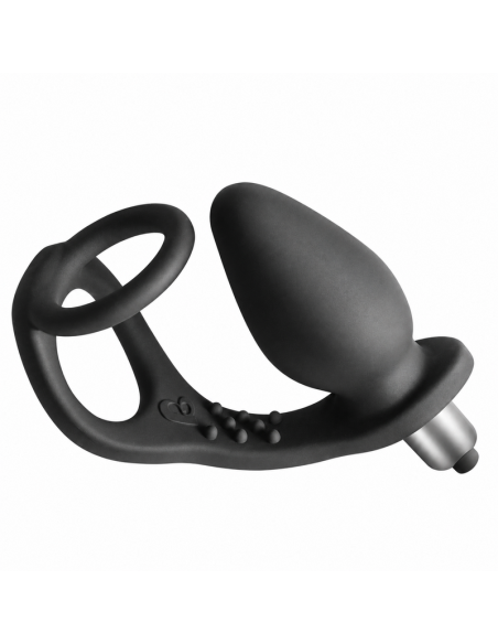 ROCKS OFF RO ZEN ESTIMULADOR PROSTATICO VIBRADOR CON DOBLE ANILLO 7 VELOCIDADES NEGRO