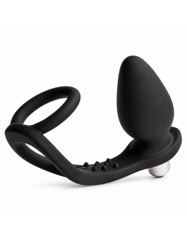 ROCKS OFF RO ZEN ESTIMULADOR PROSTATICO VIBRADOR CON DOBLE ANILLO 7 VELOCIDADES NEGRO