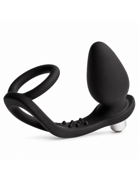 ROCKS OFF RO ZEN ESTIMULADOR PROSTATICO VIBRADOR CON DOBLE ANILLO 7 VELOCIDADES NEGRO
