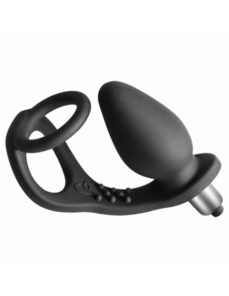 ROCKS OFF RO ZEN ESTIMULADOR PROSTATICO VIBRADOR CON DOBLE ANILLO 7 VELOCIDADES NEGRO