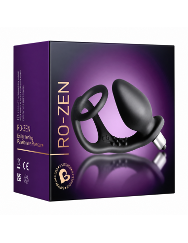 ROCKS OFF RO ZEN ESTIMULADOR PROSTATICO VIBRADOR CON DOBLE ANILLO 7 VELOCIDADES NEGRO