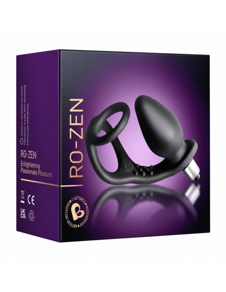 ROCKS OFF RO ZEN ESTIMULADOR PROSTATICO VIBRADOR CON DOBLE ANILLO 7 VELOCIDADES NEGRO