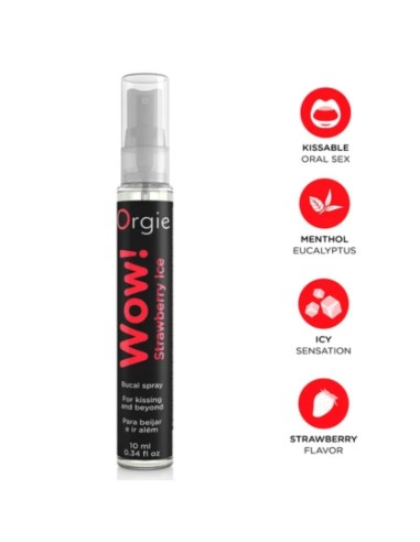 ORGIE WOW STRAWBERRY ICE SPRAY BUCAL BESABLE EFECTO FRAO 10 ML