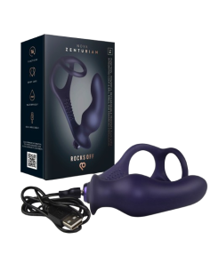 ROCKS OFF NOVA ZENTURIAN PLUG PROSTATICO VIBRADOR CON ANILLOS 16 MODOS AZUL OSCURO 2