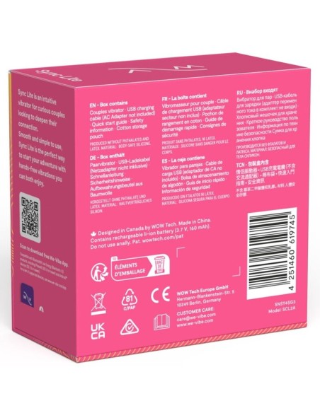 WE VIBE SYNC LITE ESTIMULADOR CLITORIS ROSA
