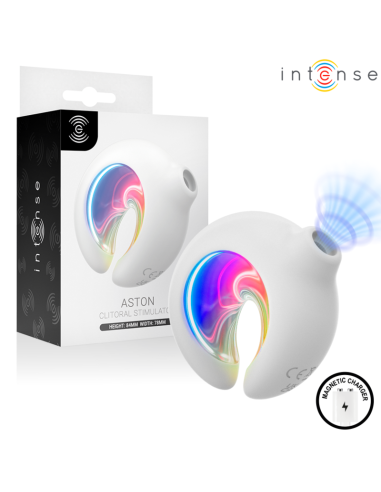 INTENSE ASTON ESTIMULADOR DE CLATORIS POR SUCCIAN Y VIBRACIAN RECARGABLE USB BLANCO