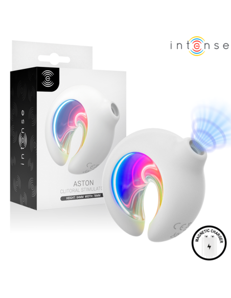 INTENSE ASTON ESTIMULADOR DE CLATORIS POR SUCCIAN Y VIBRACIAN RECARGABLE USB BLANCO