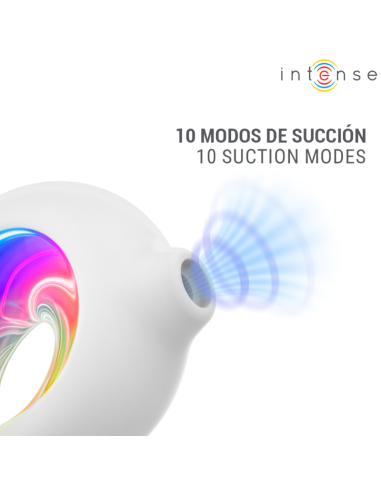 INTENSE ASTON ESTIMULADOR DE CLATORIS POR SUCCIAN Y VIBRACIAN RECARGABLE USB BLANCO