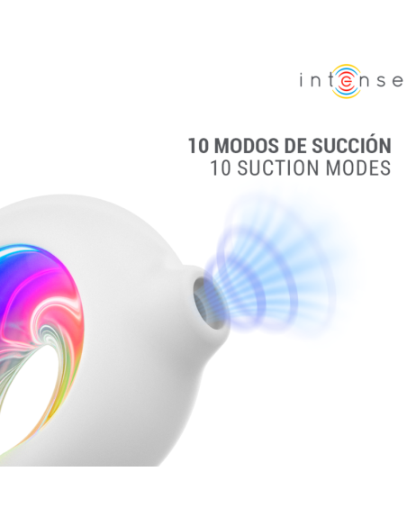 INTENSE ASTON ESTIMULADOR DE CLATORIS POR SUCCIAN Y VIBRACIAN RECARGABLE USB BLANCO